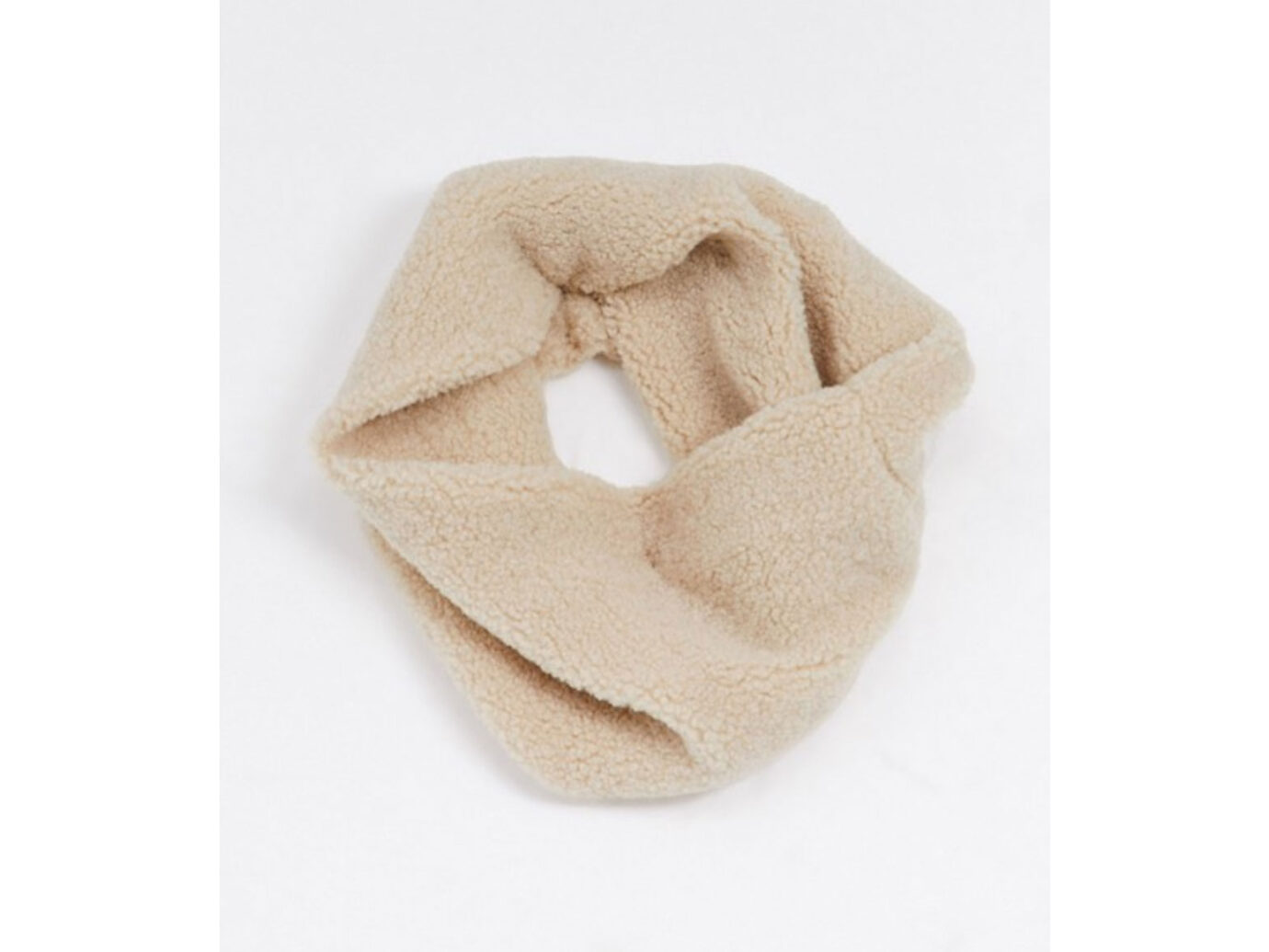 My Accessories London Exclusive Cream Teddy Borg Infinity Scarf