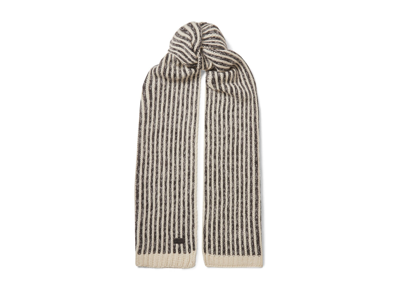 Saint Laurent Striped Knitted Scarf
