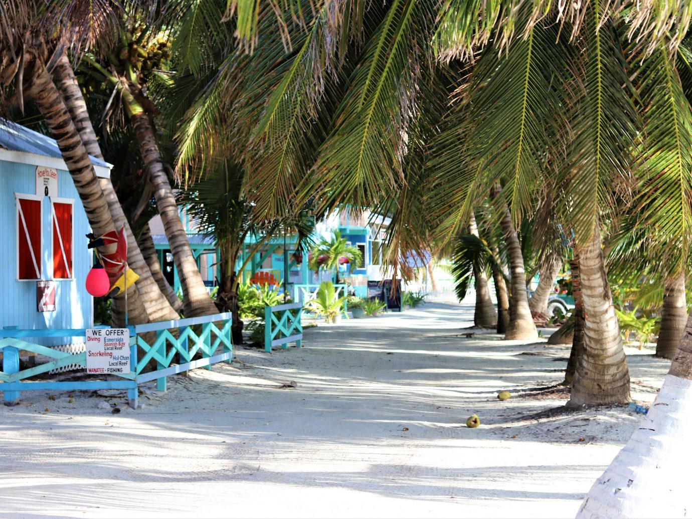 White sand streets of Caye Caulker, Belize