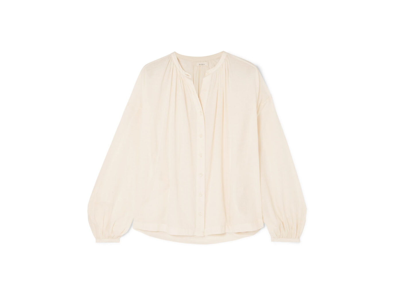 Doen The Jane gathered cotton-blend voile blouse