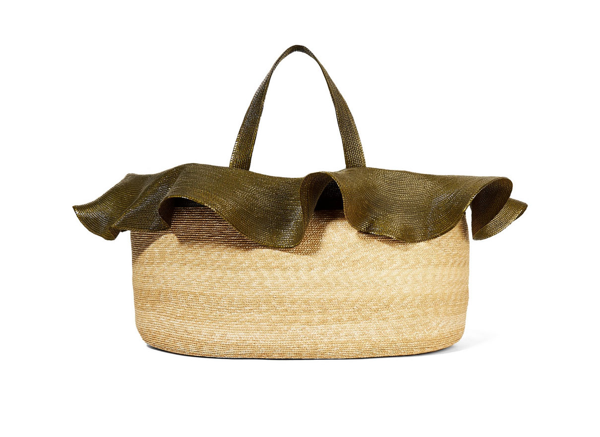 Rosie Assoulin Two-Tone Straw Tote