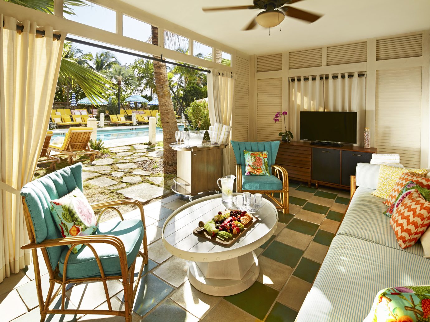 Poolside lounge at the Confidante Miami Beach