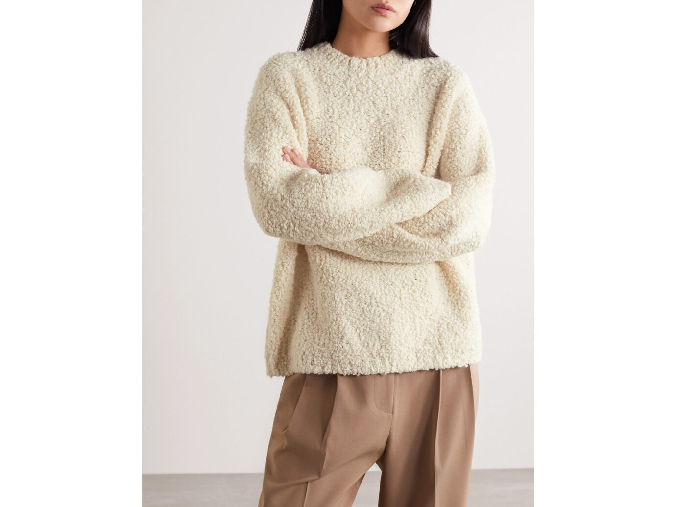 Lauren Manoogian Astrakhan Alpaca and Wool-Blend Bouclé Sweater