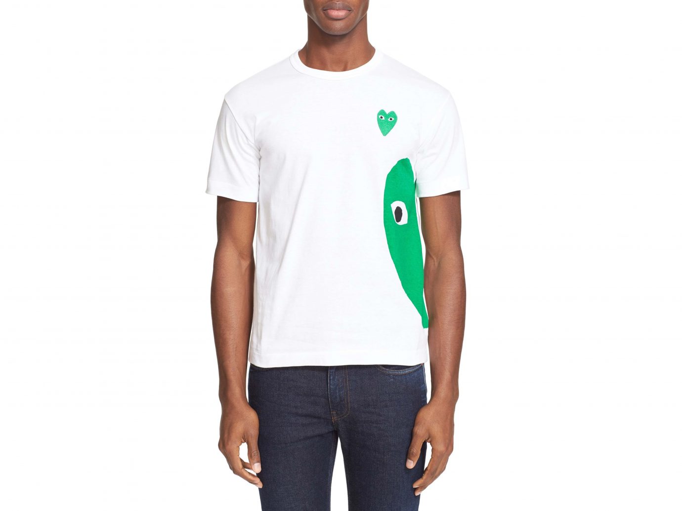 Graphic T-Shirt with Heart Appliqué
