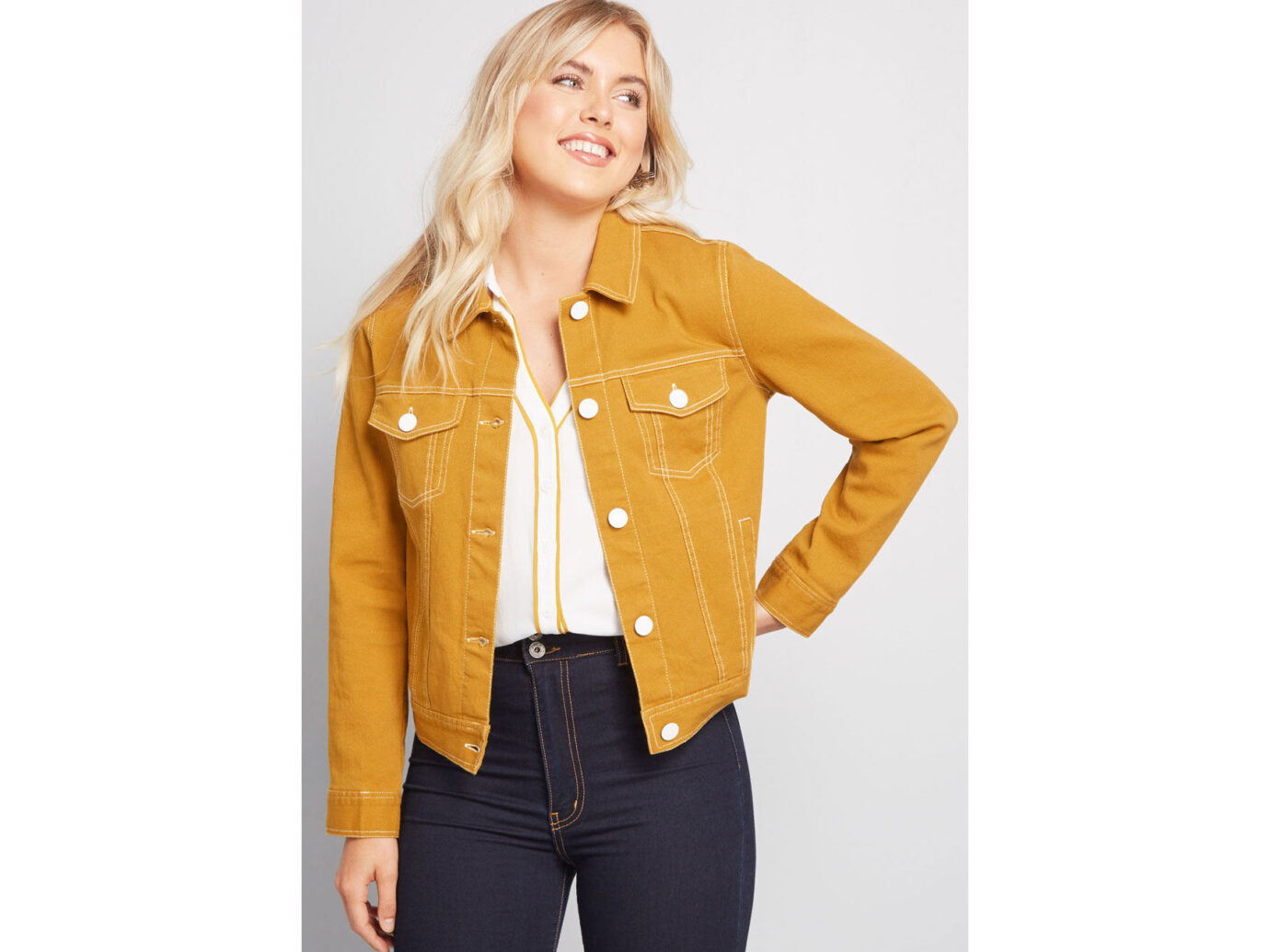 ModCloth Covered With Color Denim Jacket