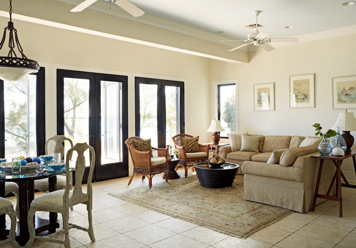Living room at Fowl Cay Resort