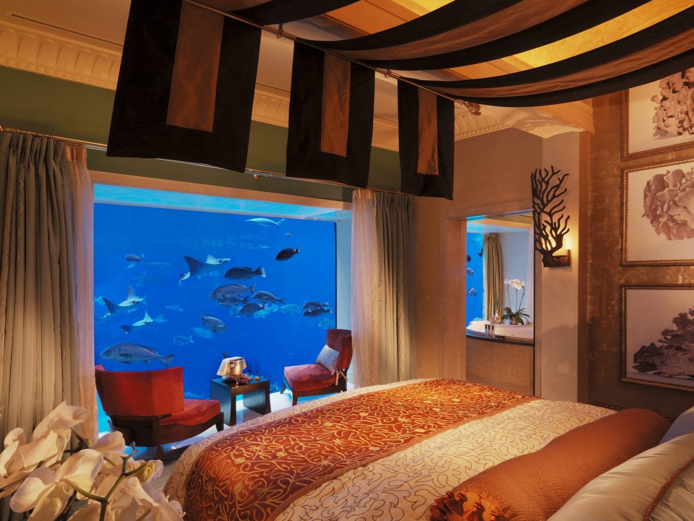 Dubai Hotels Luxury Travel Middle East indoor room property estate Suite interior design living room Resort Bedroom cottage