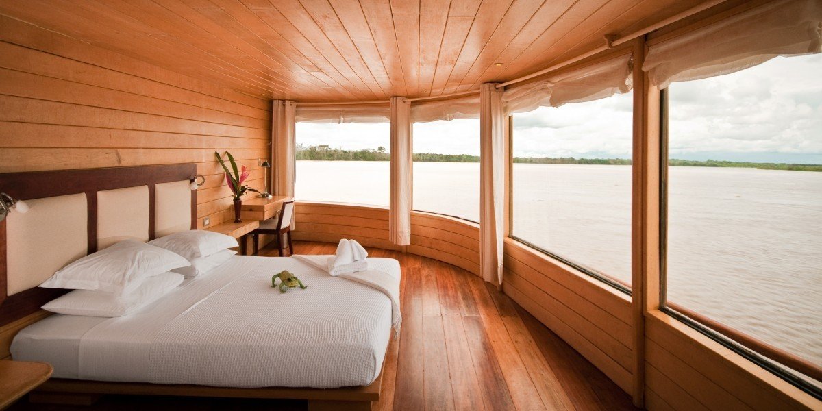 Trip Ideas indoor bed window ceiling room hotel passenger ship yacht vehicle Bedroom ship estate Boat overlooking