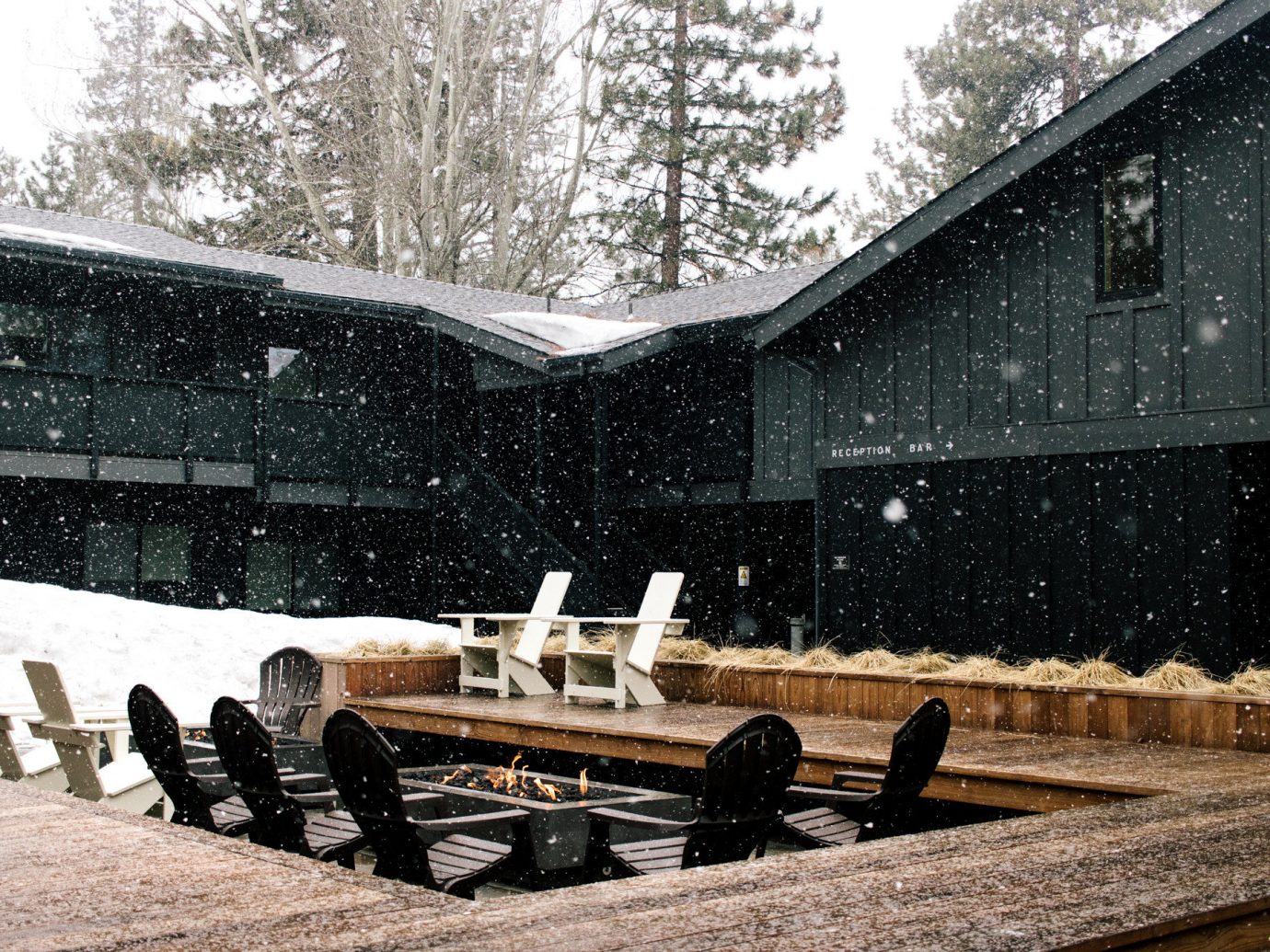 Hotels Style + Design Trip Ideas tree outdoor snow Winter Architecture freezing wood house landscape