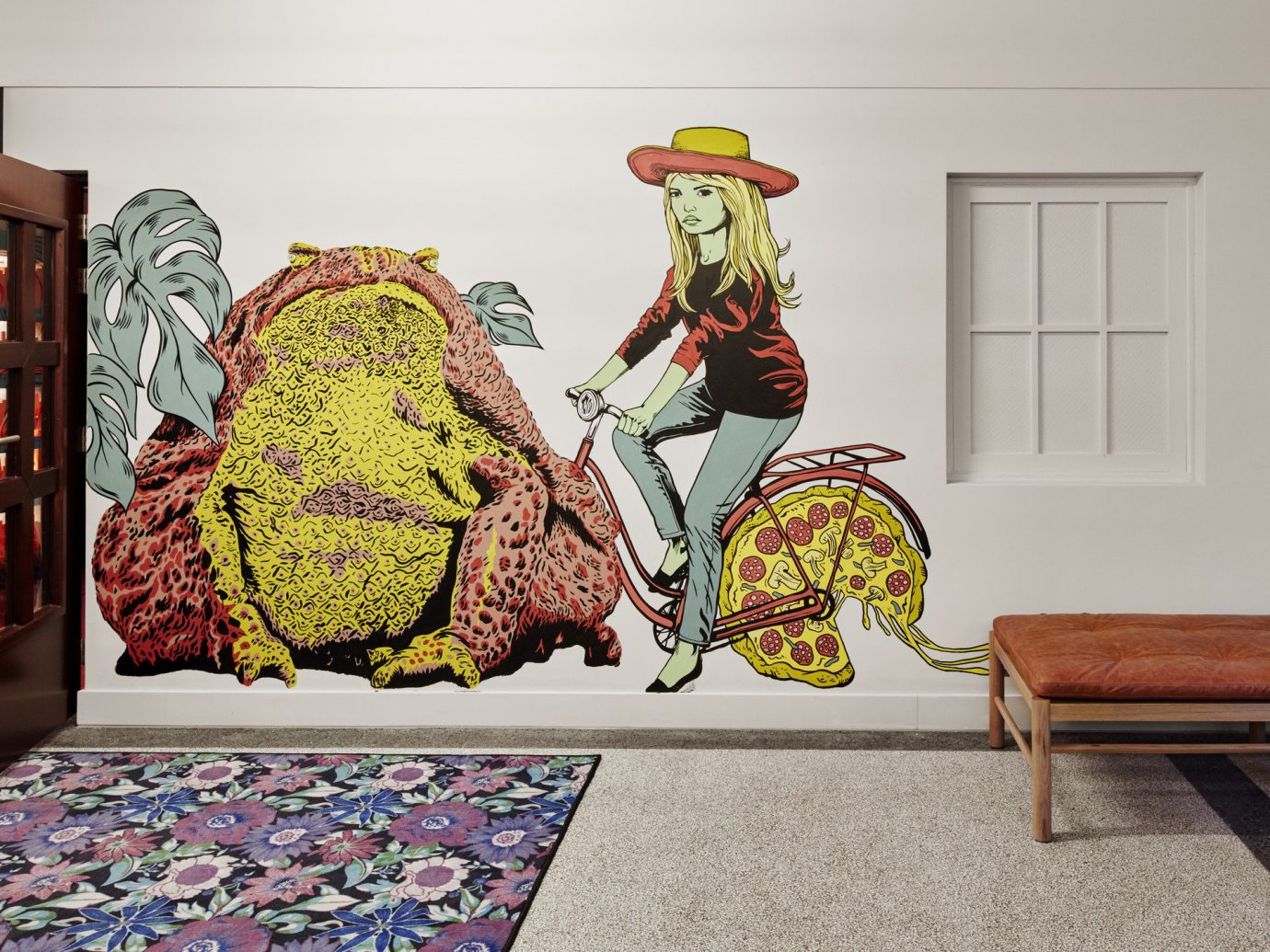 Hotels indoor floor Living art painting modern art mural furniture Design illustration textile