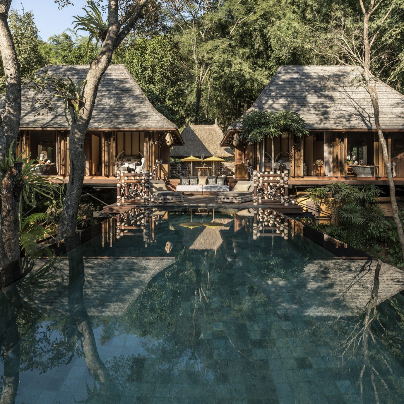 Pool at Four Seasons Tented Camp Golden Triangle, Thailand