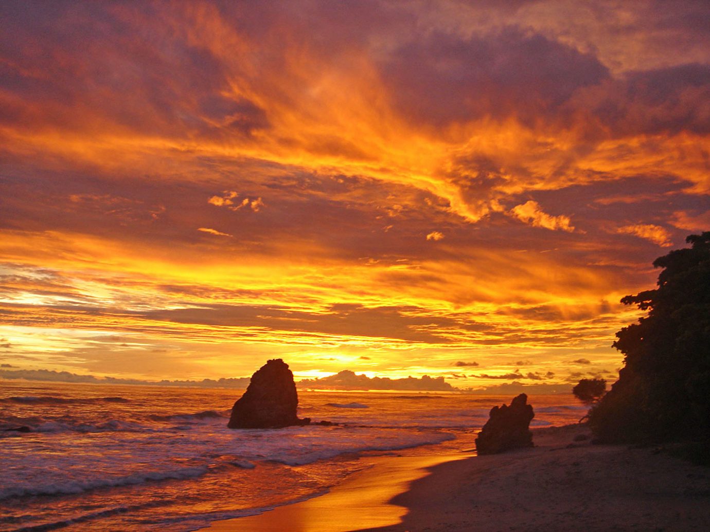 Sunset At Santa Teresa Beach In Playa Santa Teresa