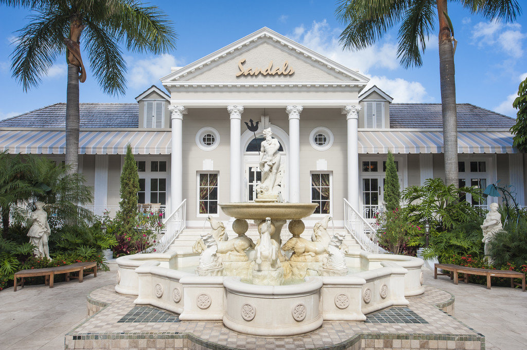 Fountain in front of Sandals Royal Bahamian