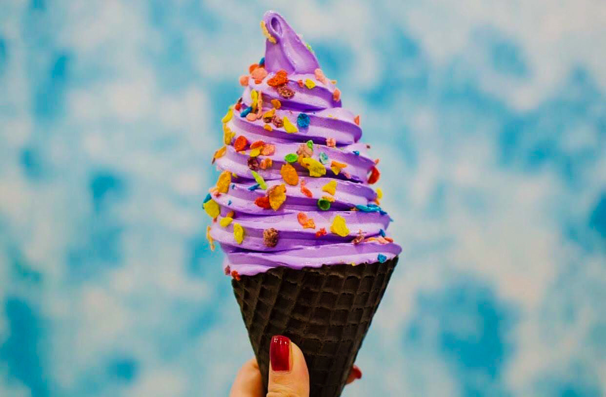 Offbeat food ice cream cone dessert ice cream sweetness dairy product frozen dessert flavor hand