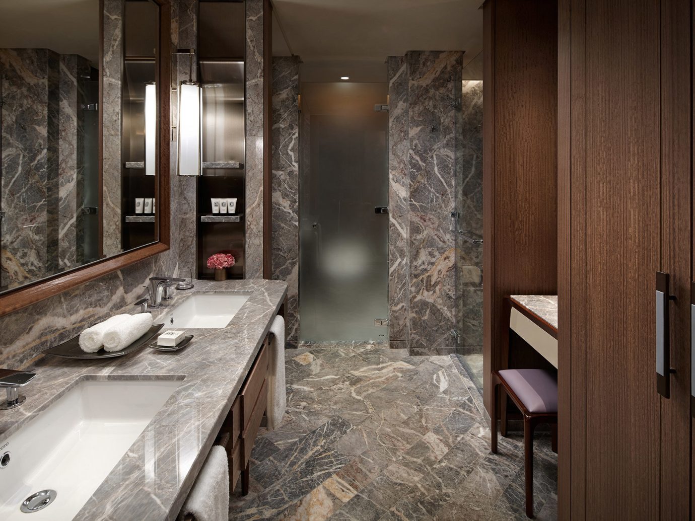 Hotels Luxury Travel indoor bathroom wall sink room countertop interior design flooring floor Bath basement bathtub