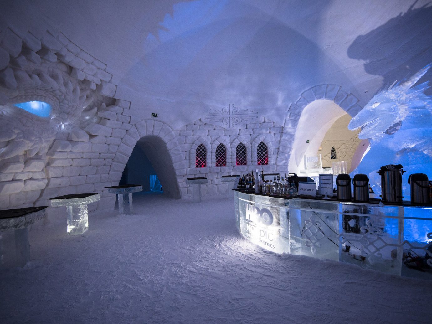 News Offbeat Trip Ideas blue ice Architecture freezing arctic building ice hotel tourist attraction Winter snow sky