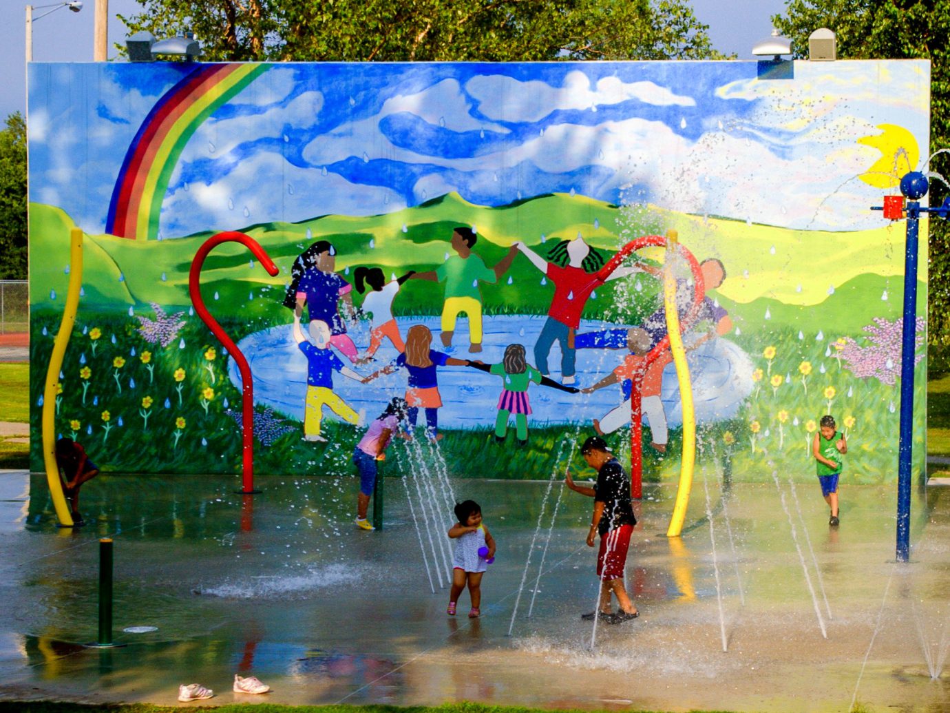 Offbeat water Nature art mural leisure amusement park painting tree colorful tourist attraction recreation fun artwork water feature graffiti colored visual arts tourism park plant Playground world