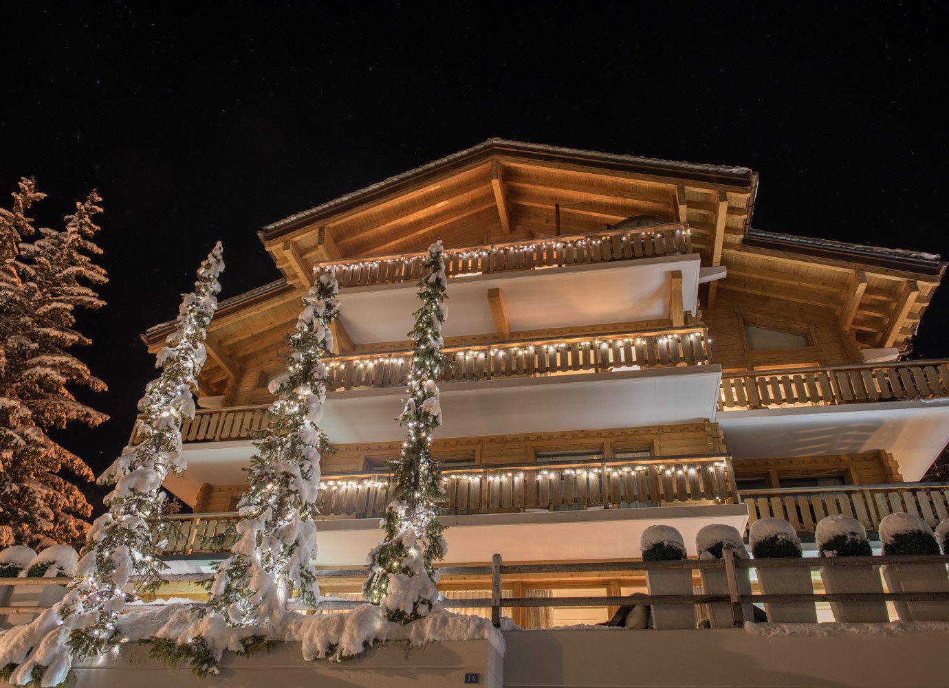 Hotels Luxury Travel Mountains + Skiing night lighting several