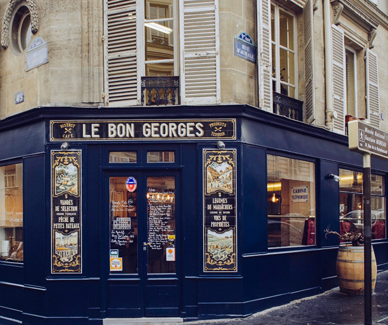 Food + Drink France Paris building outdoor street City window facade retail Business several
