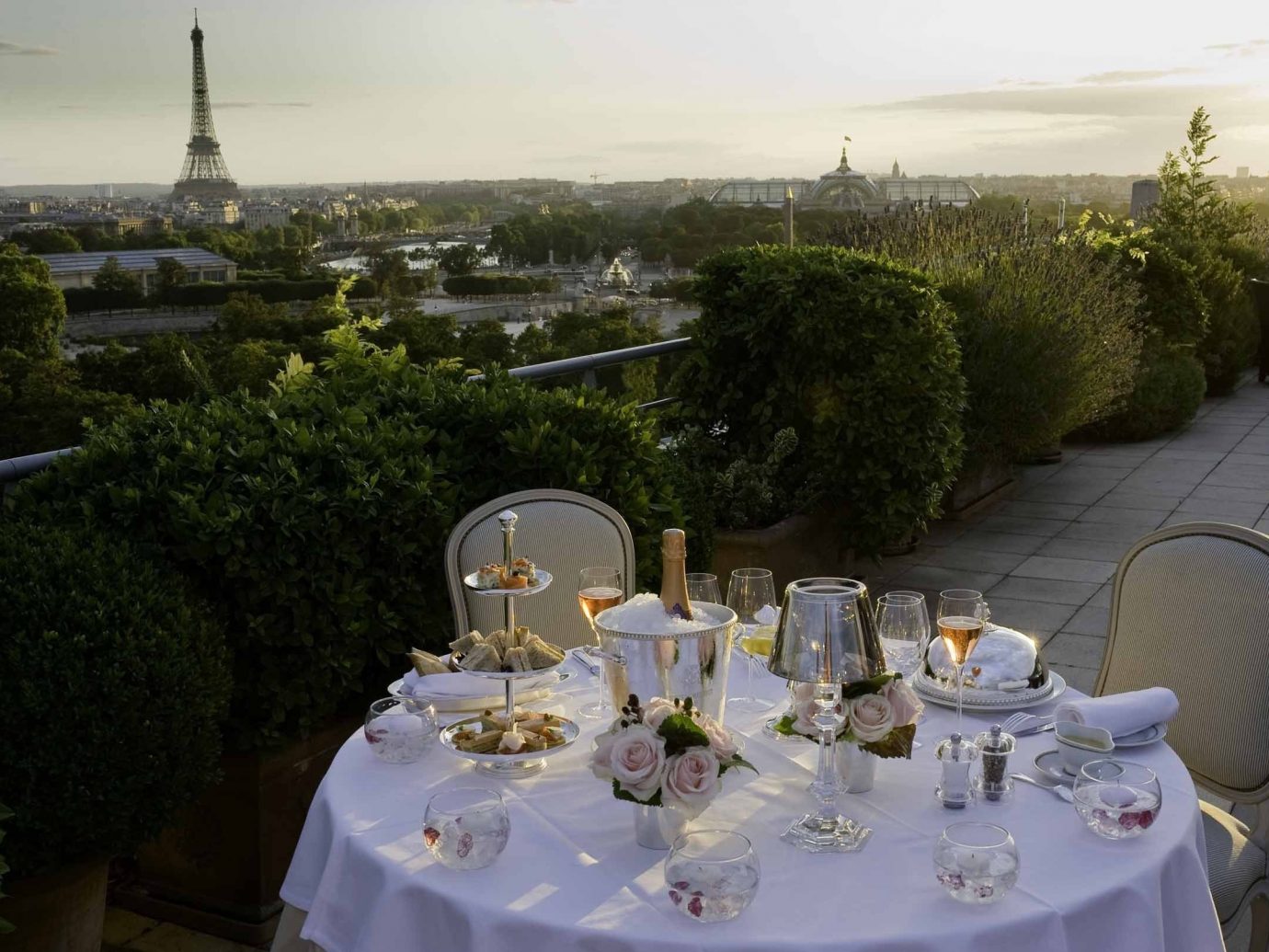 France Hotels Luxury Travel Paris tree outdoor meal flower dining table