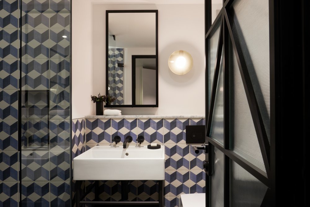 Amsterdam Hotels The Netherlands indoor bathroom wall room interior design flooring white sink window floor tile tiled