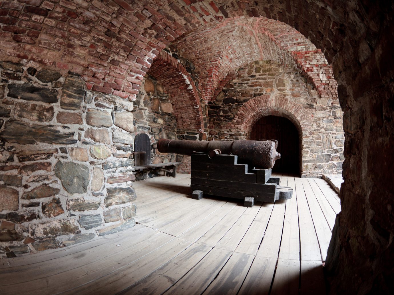 Finland Trip Ideas brick stone Fireplace Living arch wall tunnel Ruins furniture