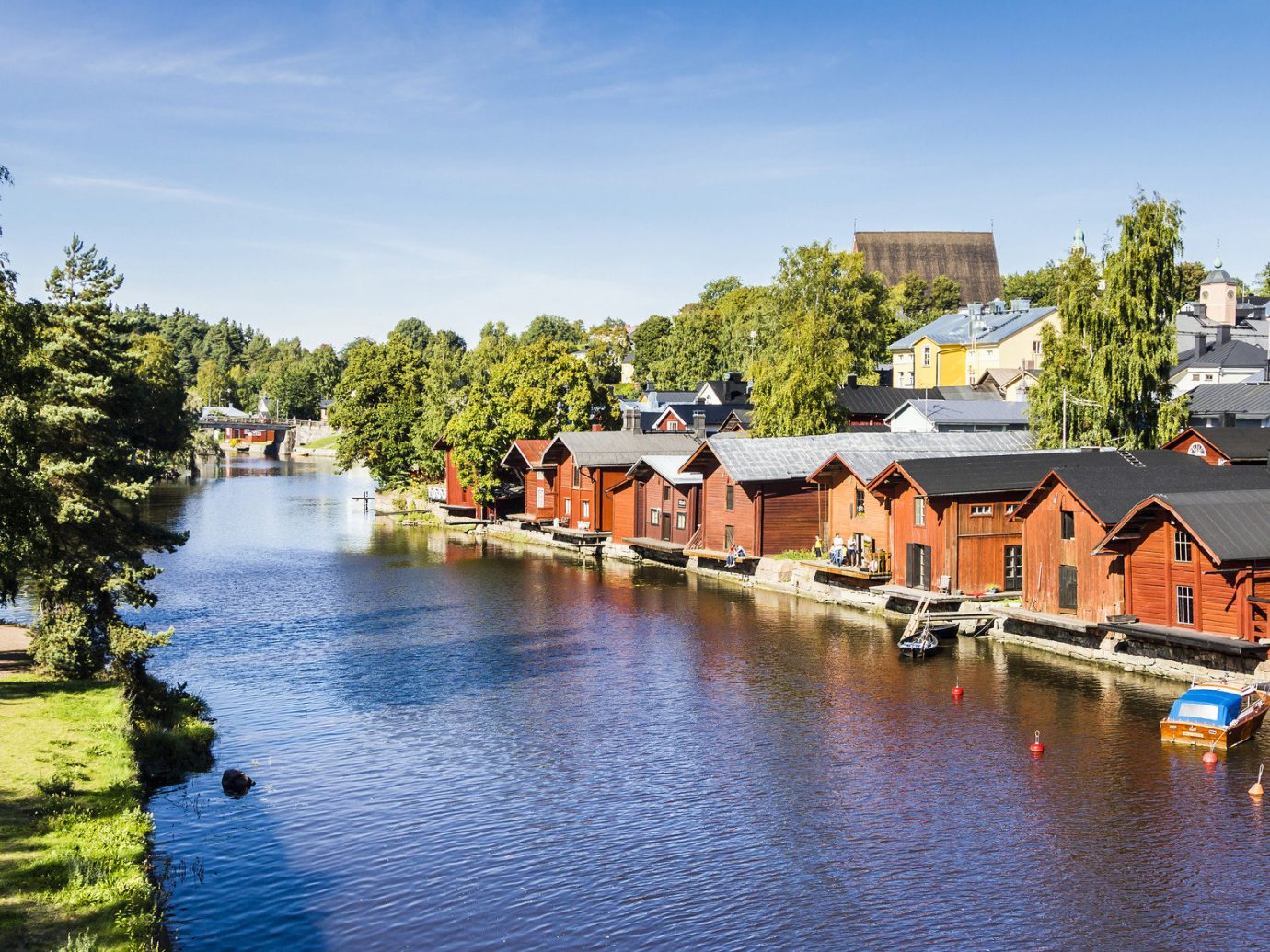 City dock Finland houses path River trees Trip Ideas water outdoor tree sky landform body of water Canal Town waterway house reflection Lake pond several