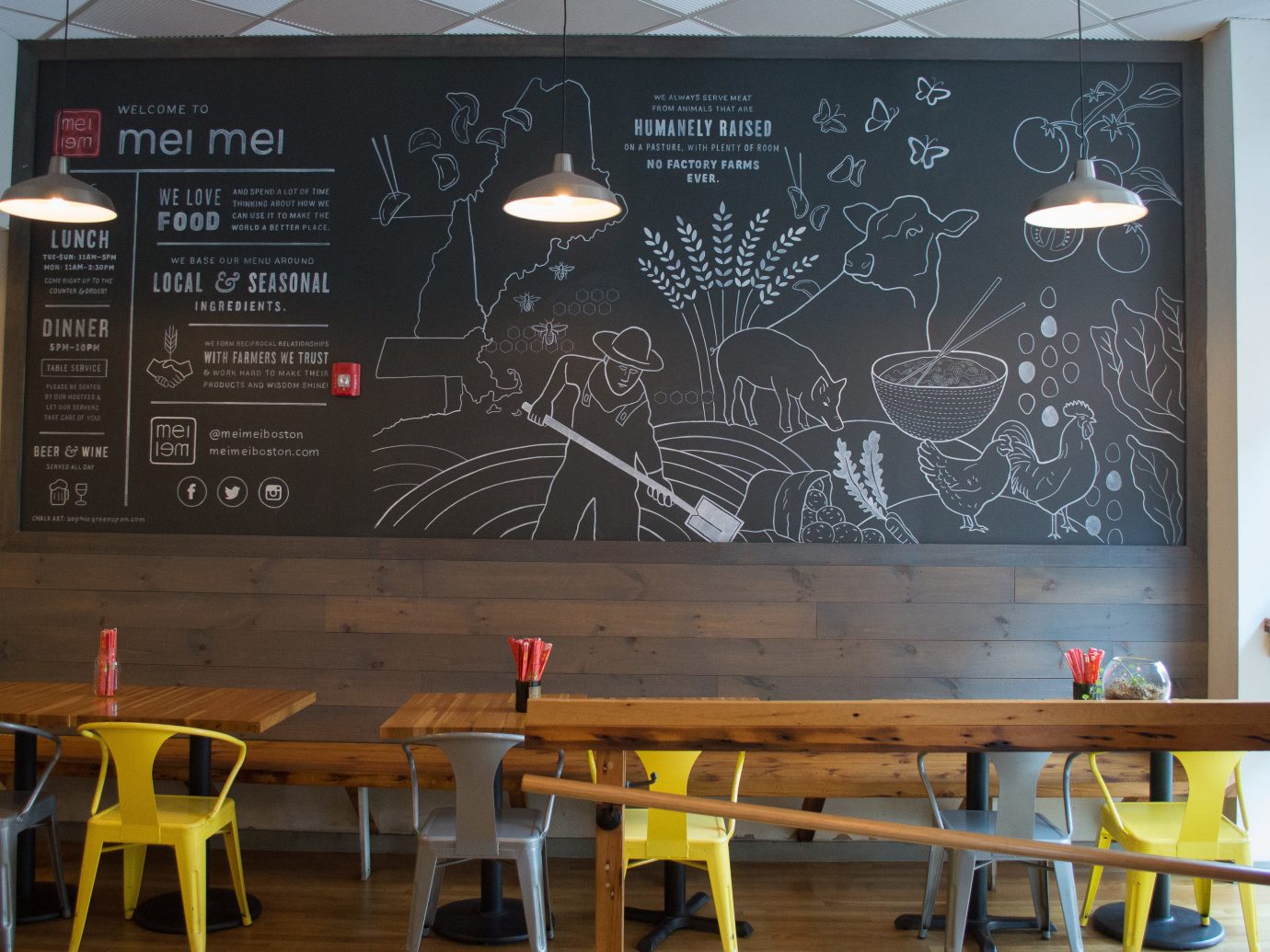 Food + Drink indoor wall table interior design furniture café blackboard