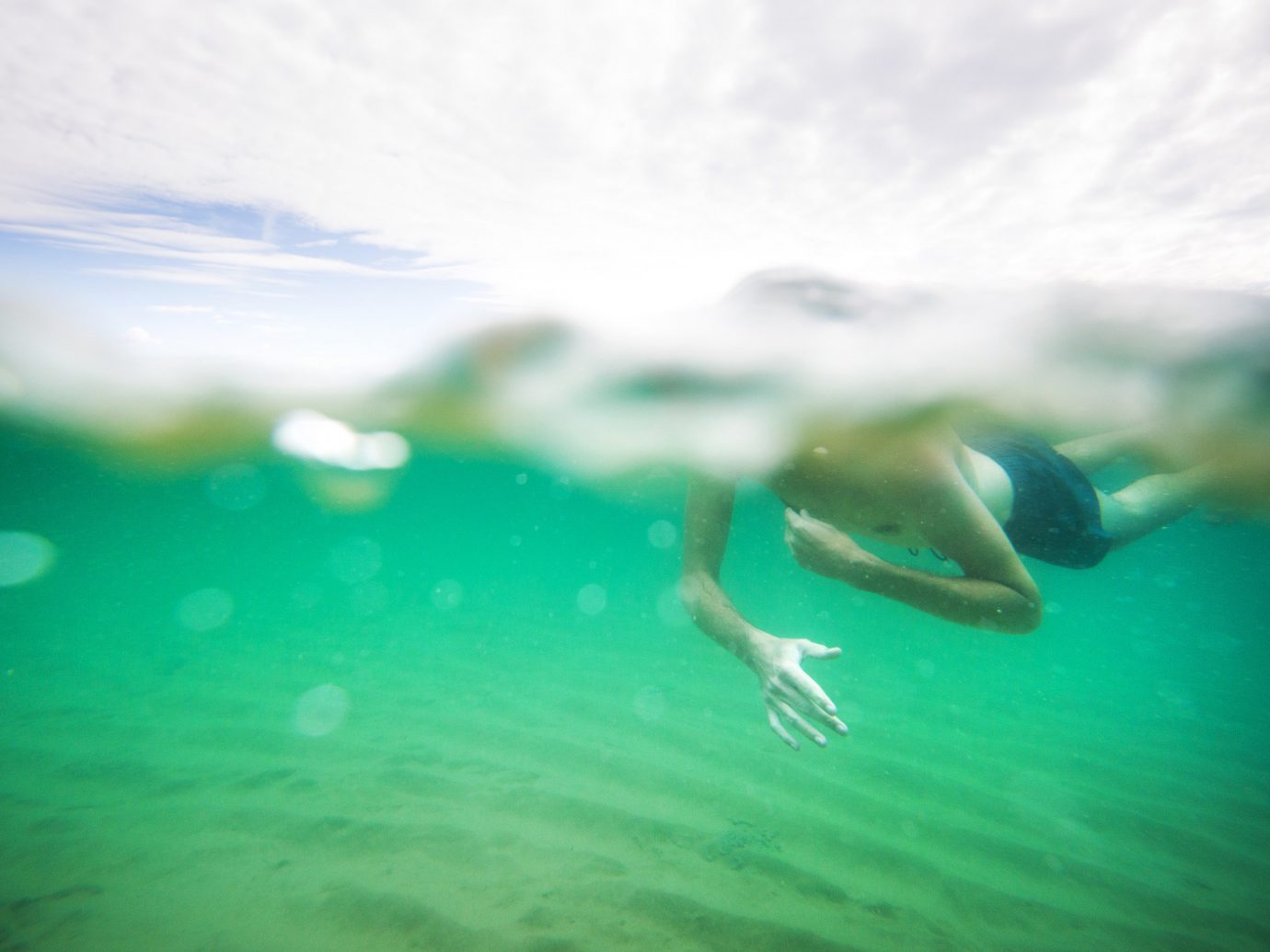 water Sport water sport green underwater Ocean Sea reflection biology wave sunlight swimming