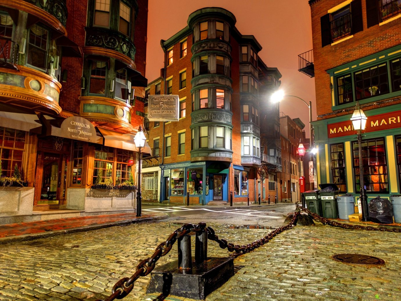 Downtown Boston at night