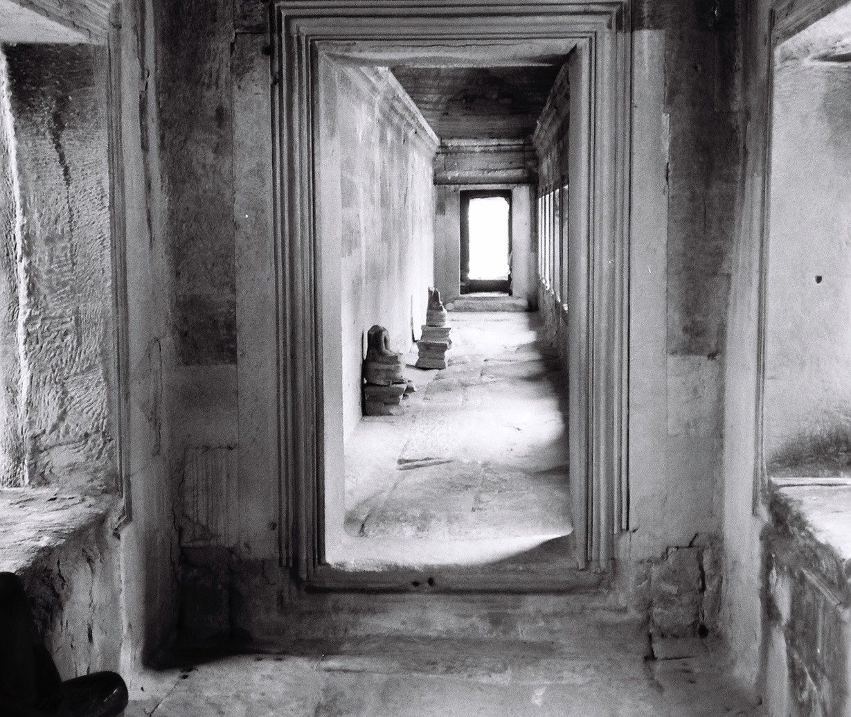 Offbeat indoor white black photograph black and white image building photography house monochrome monochrome photography darkness ancient history temple old alley floor Ruins door doorway dirty