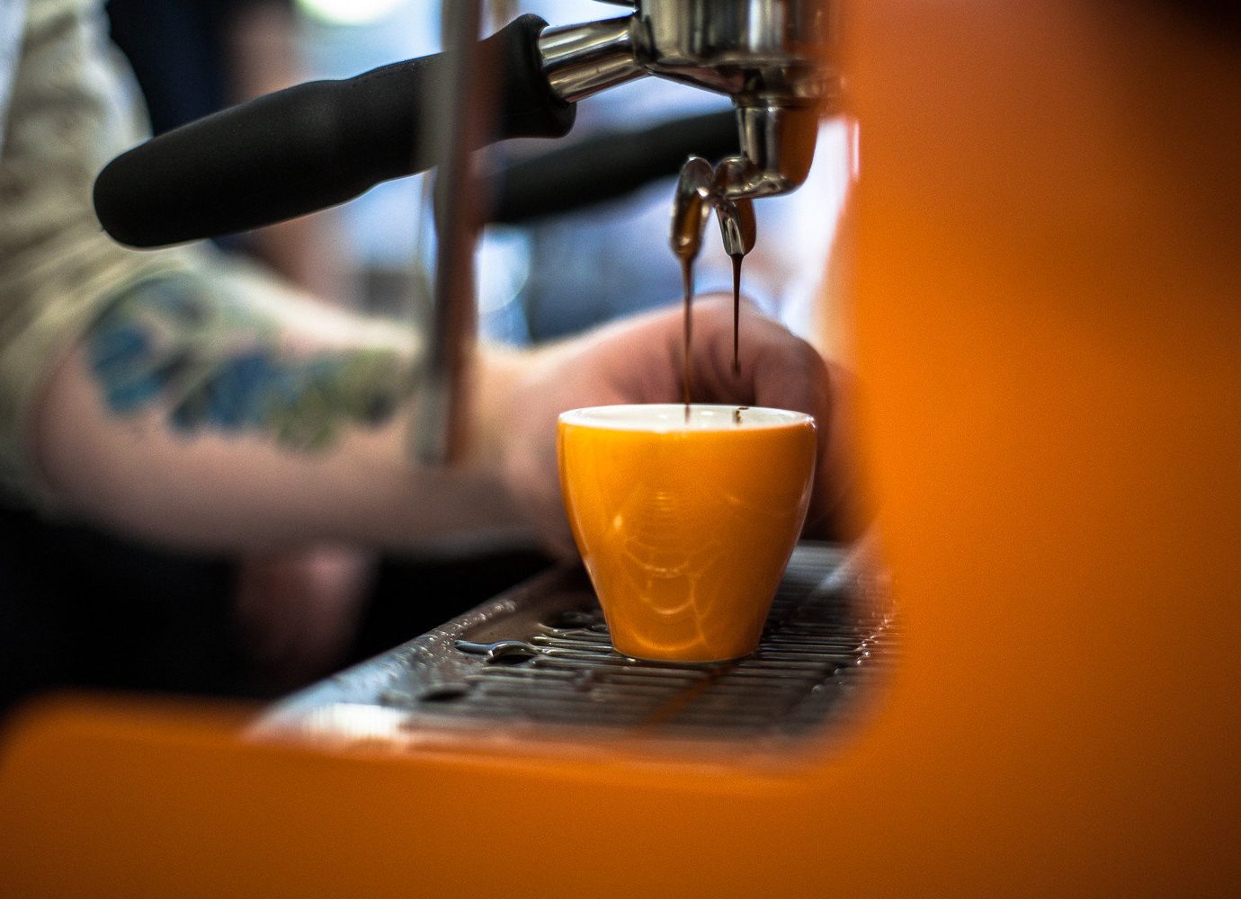 Offbeat indoor Drink cup orange coffee espresso distilled beverage beer