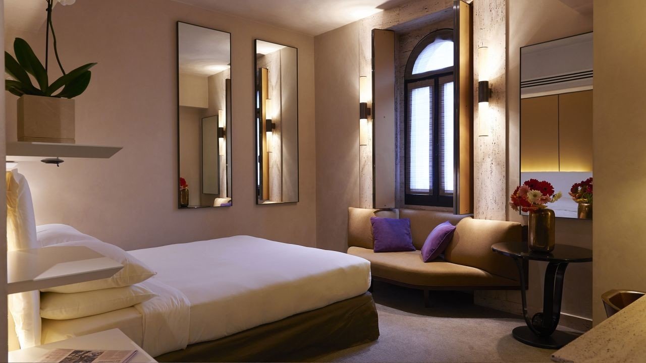 Hotels Italy Milan indoor wall floor window room bed hotel interior design Suite Bedroom ceiling interior designer