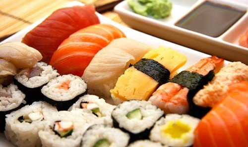 Food + Drink dish sushi food indoor cuisine gimbap meal asian food japanese cuisine california roll fish