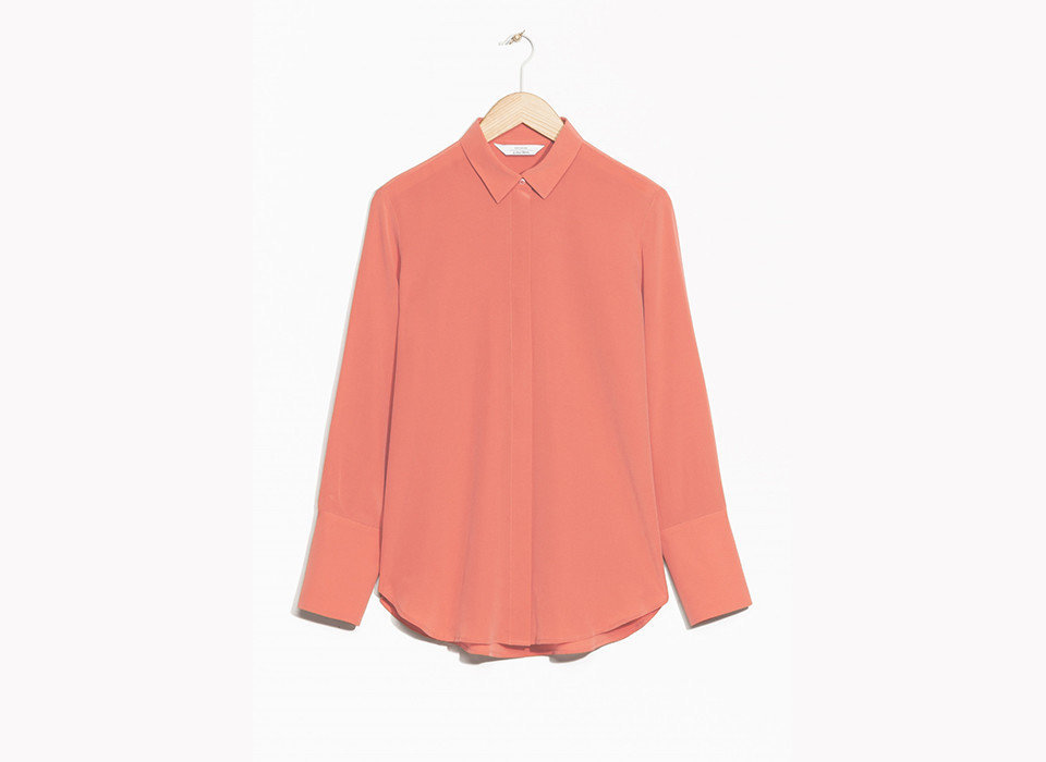 Style + Design Travel Shop clothing pink collar sleeve shoulder peach blouse neck button clothes hanger shirt