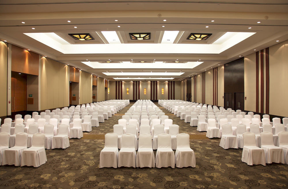 auditorium function hall long conference hall banquet ballroom convention center counter aisle lined line