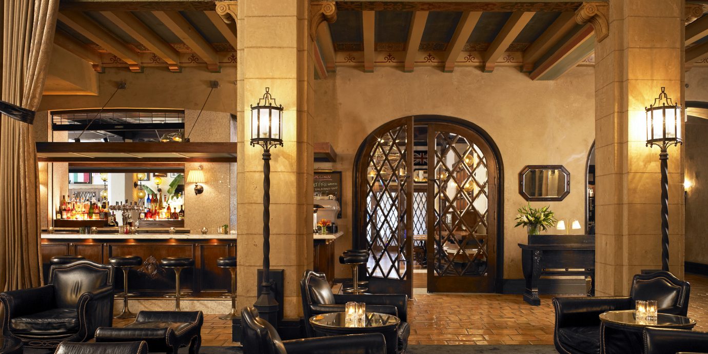 Architecture Bar Dining Drink Eat Historic Hotels Lobby Lounge Luxury Romance chair restaurant lighting