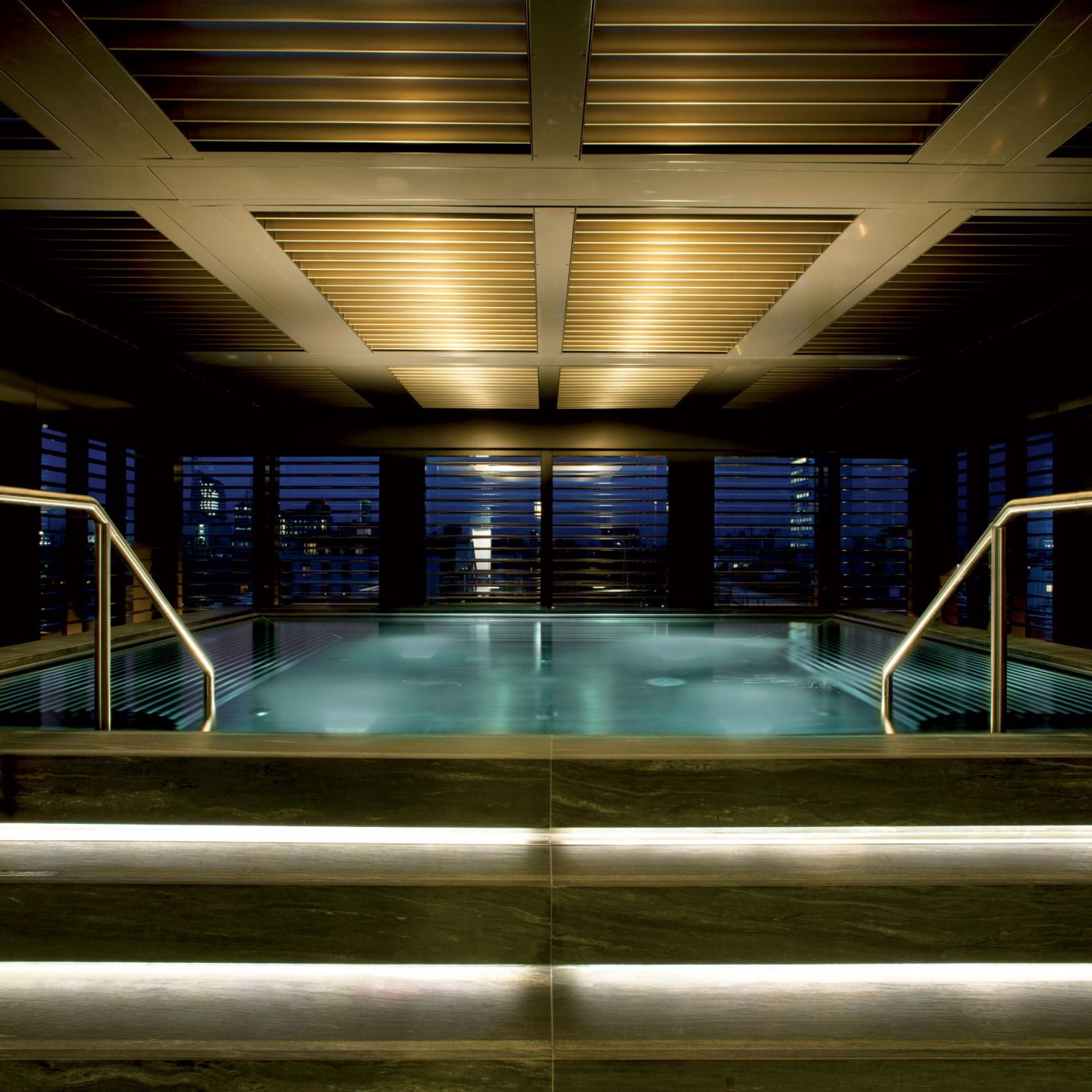 Elegant Hotels Italy Luxury Milan Pool Scenic views night light Architecture swimming pool lighting subway