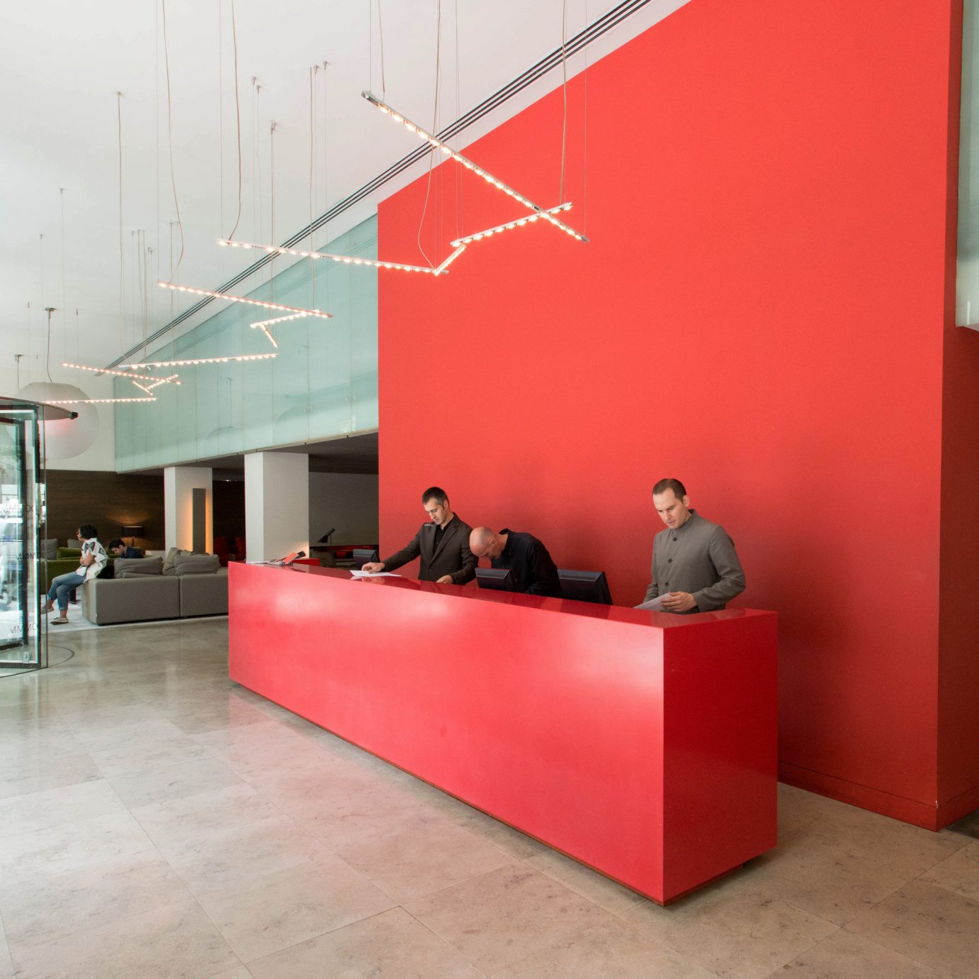 red Lobby Architecture office headquarters tourist attraction