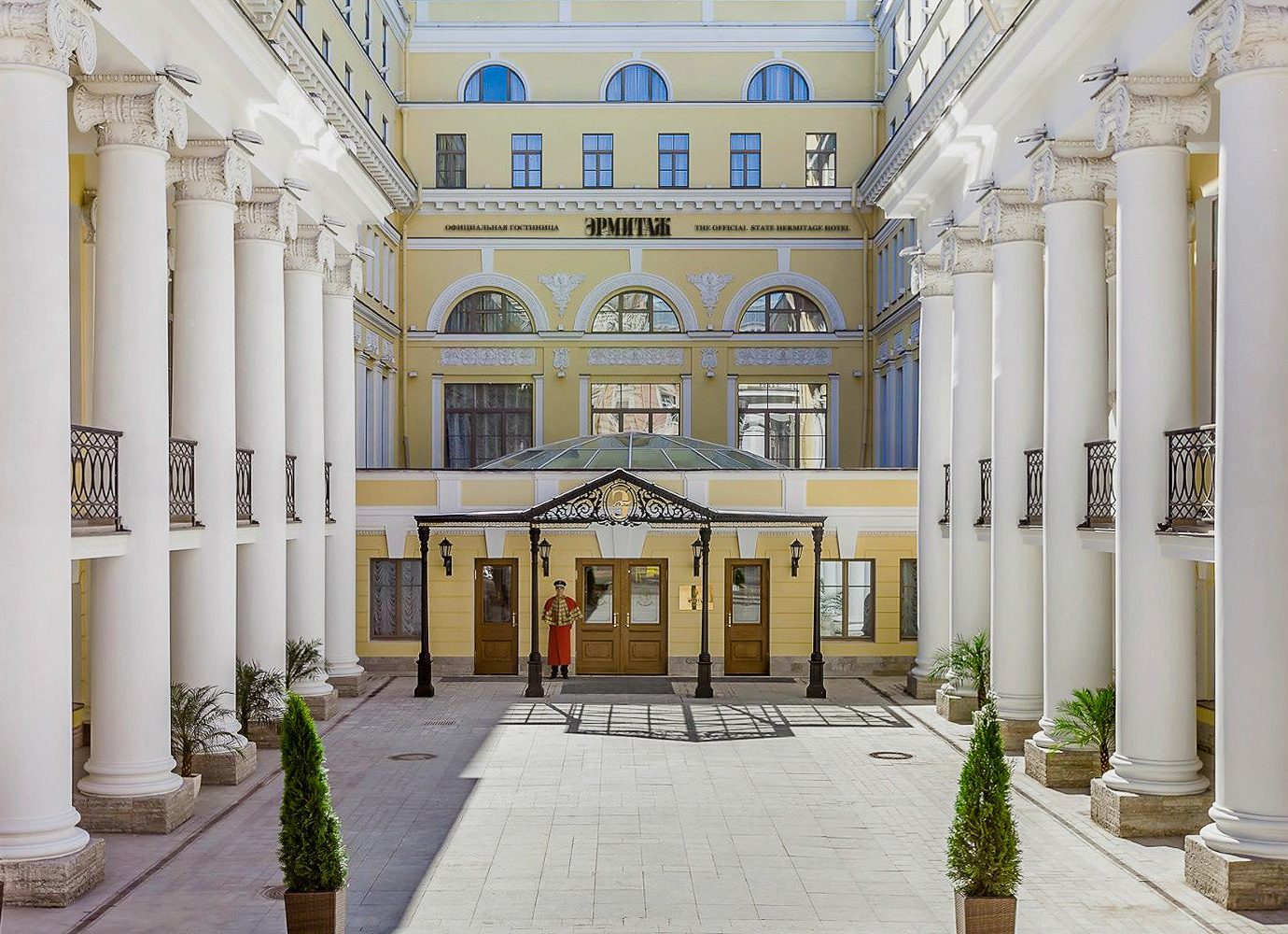 Arts + Culture Hotels Jetsetter Guides Luxury Travel property building classical architecture column structure Courtyard palace arcade mansion colonnade