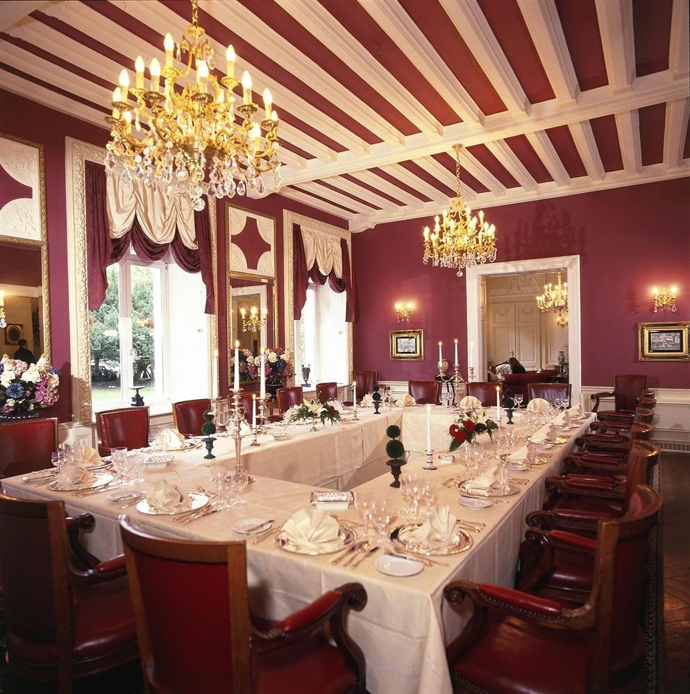 function hall restaurant red long ballroom banquet wedding reception fancy