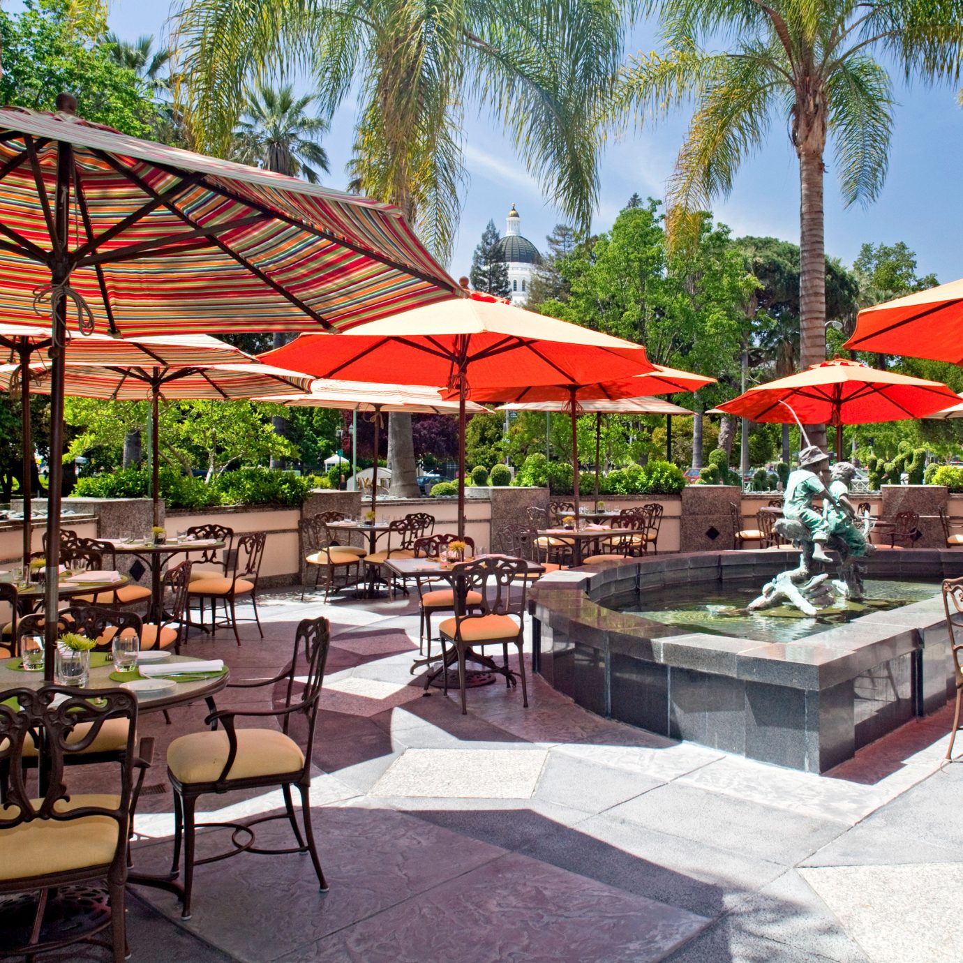 Bar Dining Drink Eat Hip Modern tree chair umbrella Resort restaurant outdoor structure plaza lawn set accessory shade