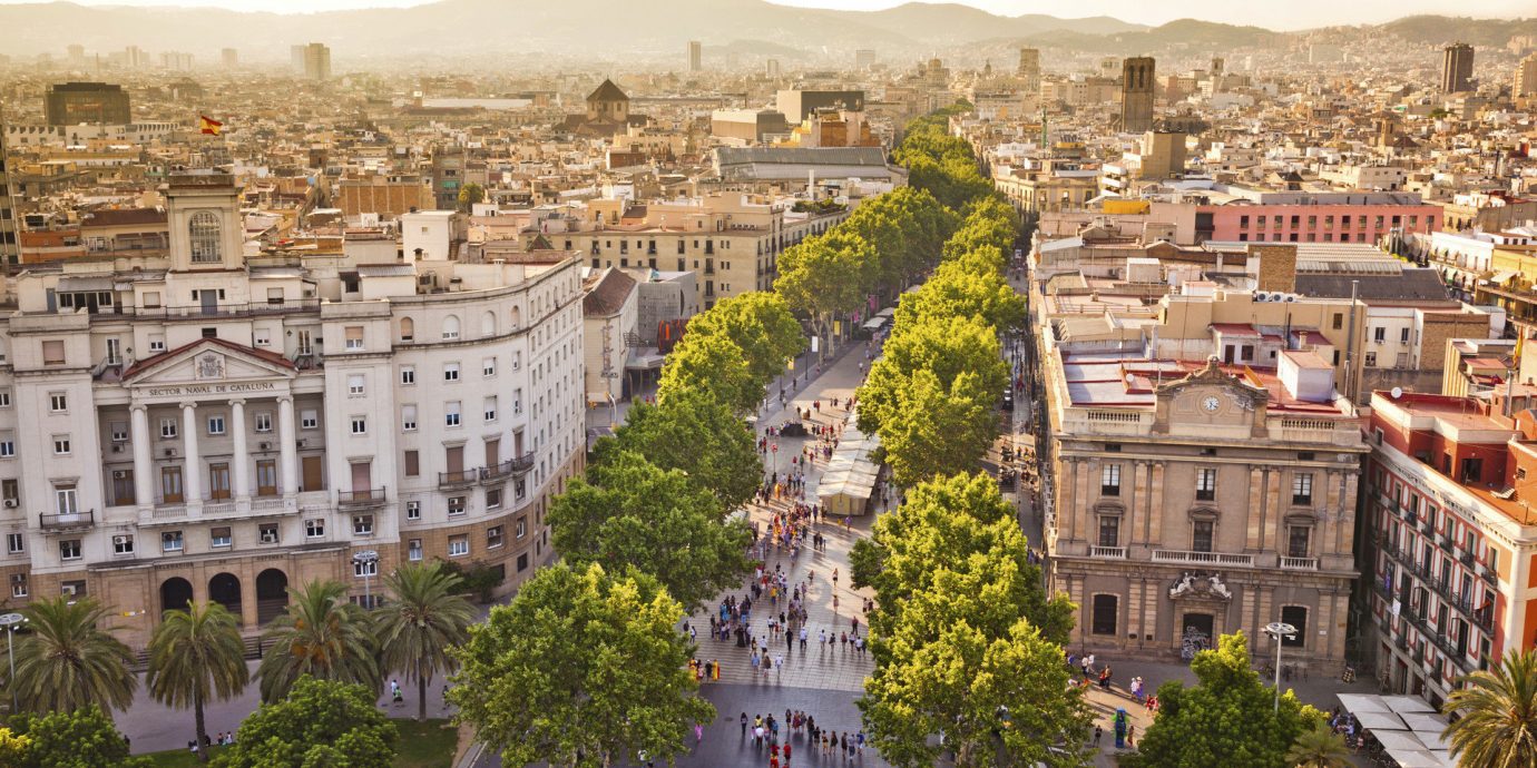 Barcelona Hotels News Spain Trip Ideas sky Town landmark cityscape City neighbourhood plaza town square aerial photography residential area metropolis Downtown ancient rome palace ancient history panorama crowd