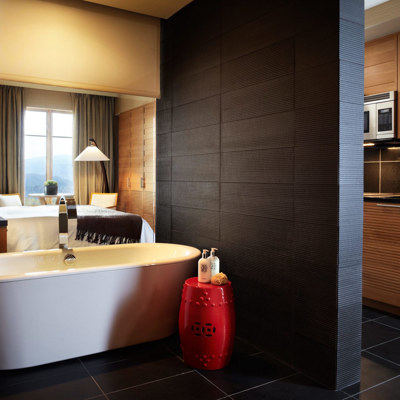 Bath Bedroom Luxury Scenic views bathroom property Suite home bathtub plumbing fixture tub tiled