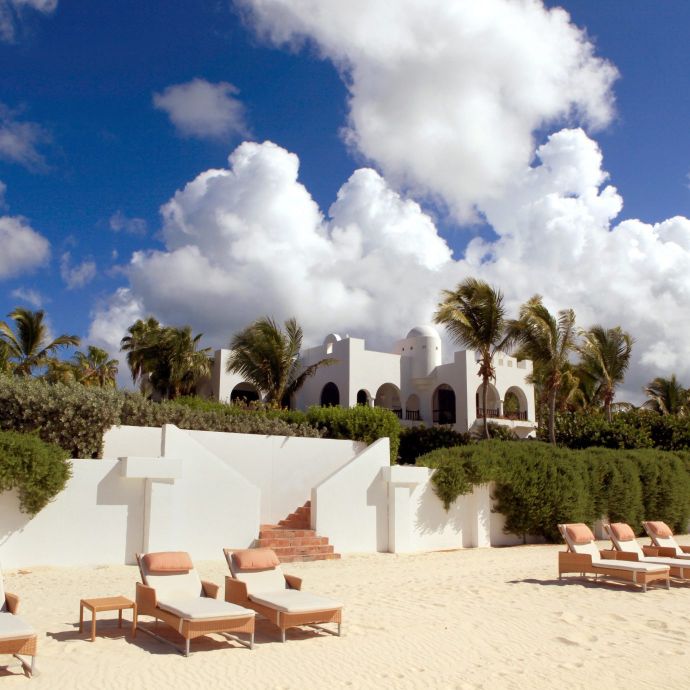 Beach Beachfront Lounge Ocean sky Sea Resort arecales landscape Villa day