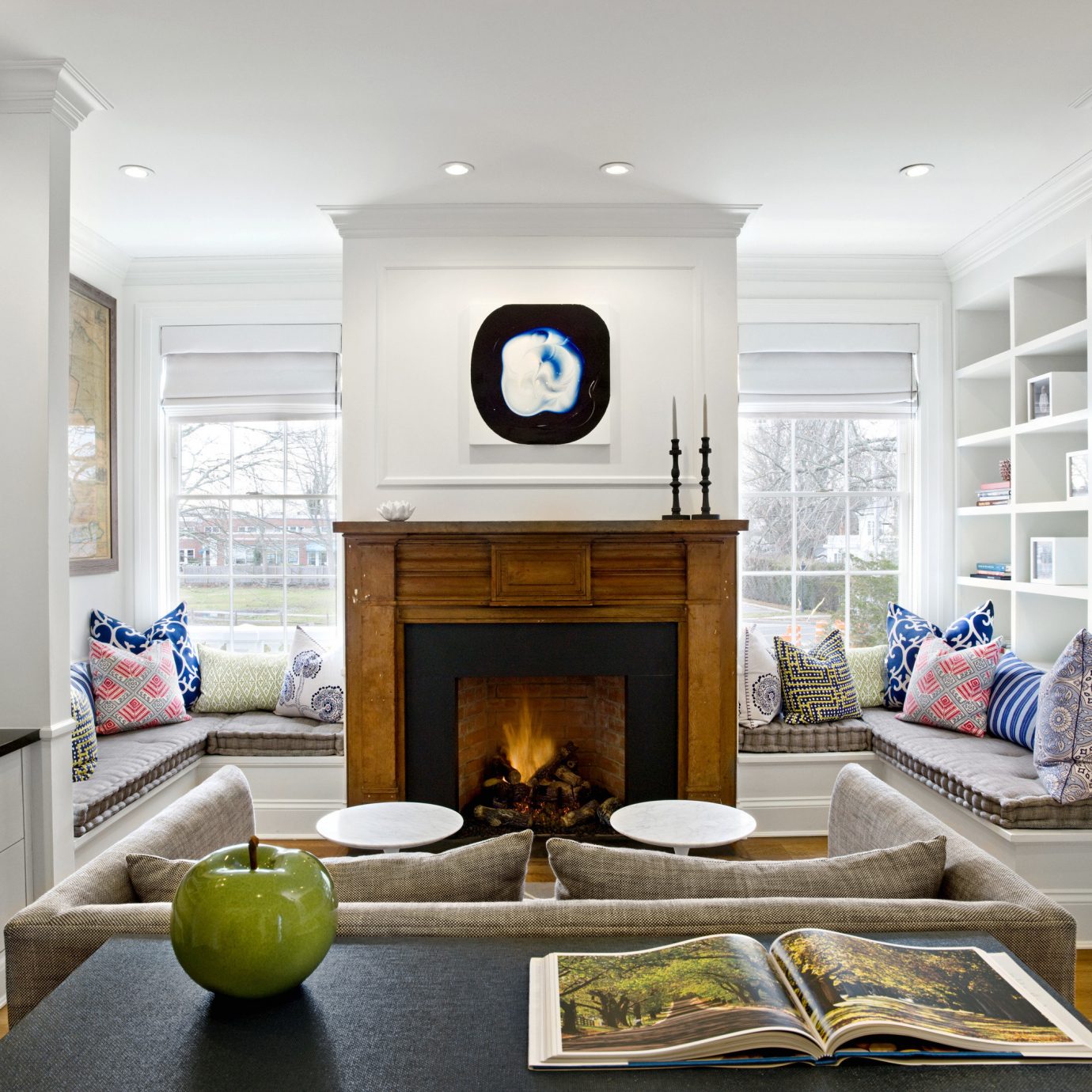 Beach Boutique Fireplace Lounge Luxury Modern South Fork The Hamptons living room home property hardwood cottage Kitchen