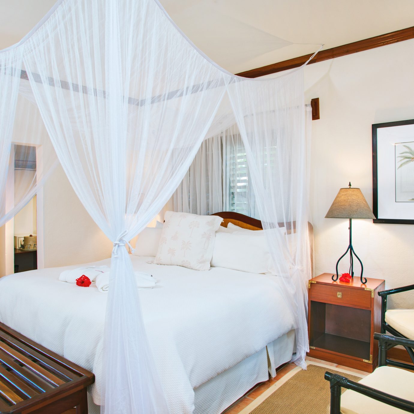 Beachfront Bedroom Resort property Suite cottage mosquito net Villa