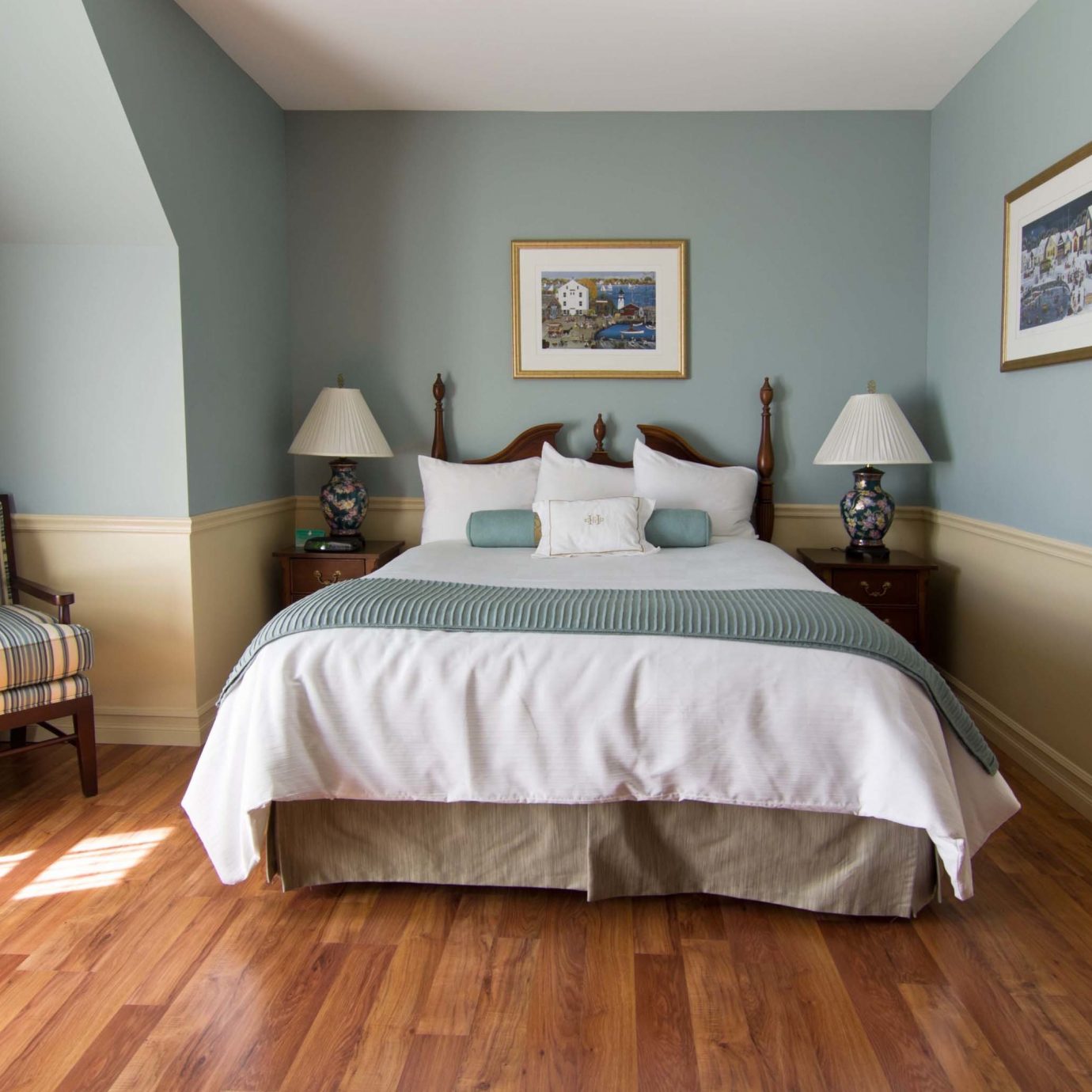 Bedroom Boutique Classic Historic property hardwood wooden cottage Suite wood flooring bed frame hard