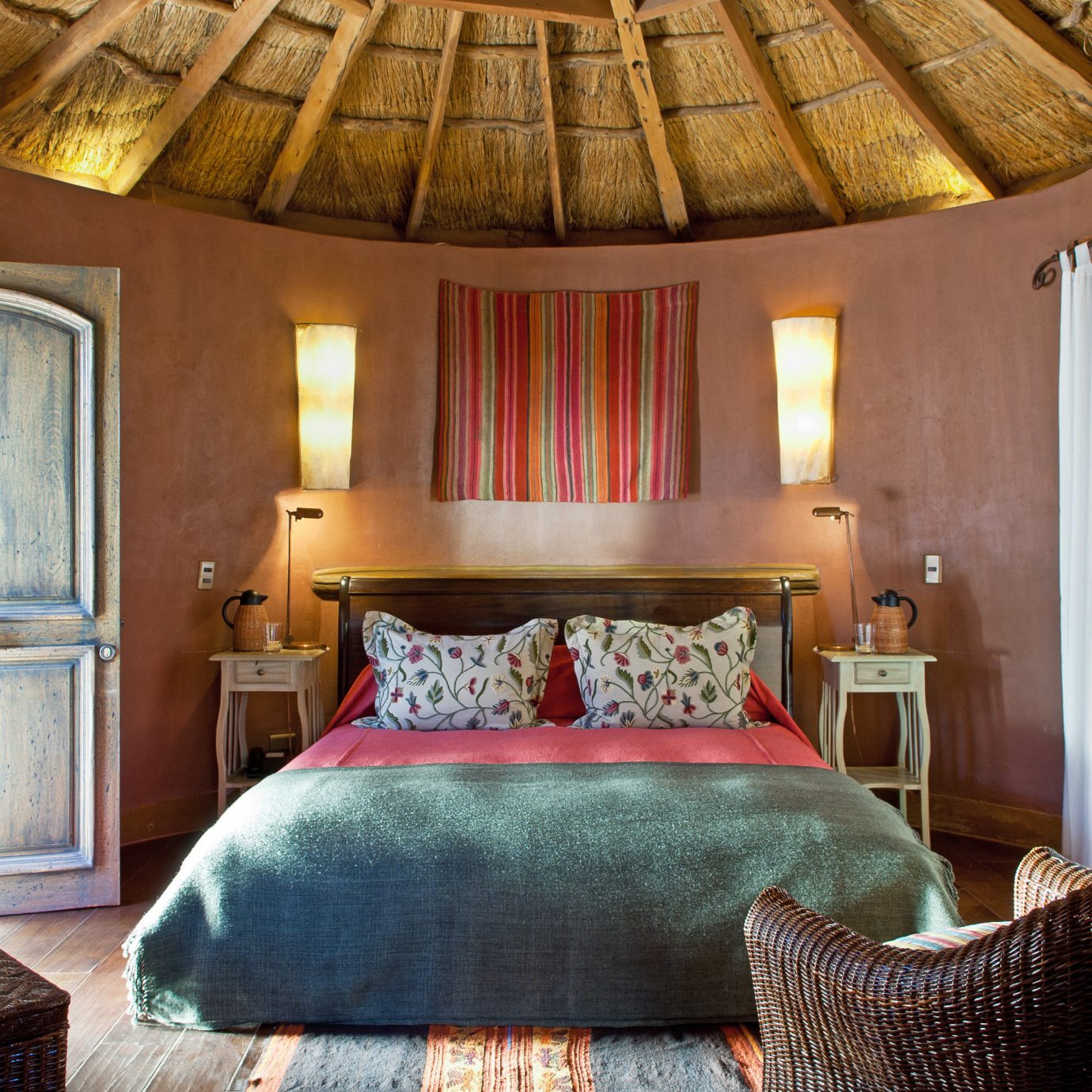 Bedroom Cultural Desert Romance Rustic property chair cottage green Suite home farmhouse pillow Villa