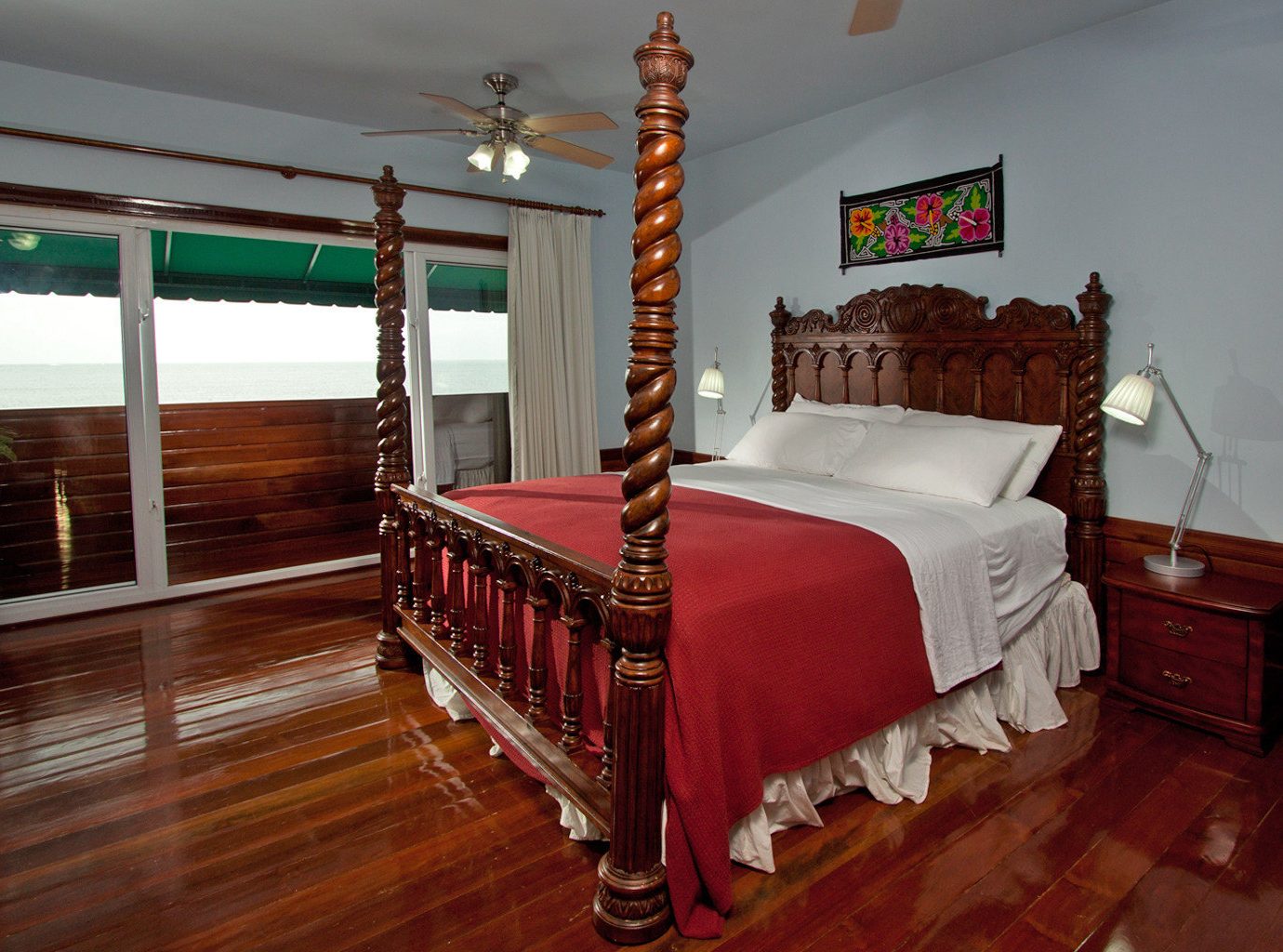 Eco Rustic Waterfront Bedroom property hardwood wooden home cottage wood flooring bed sheet Suite hard